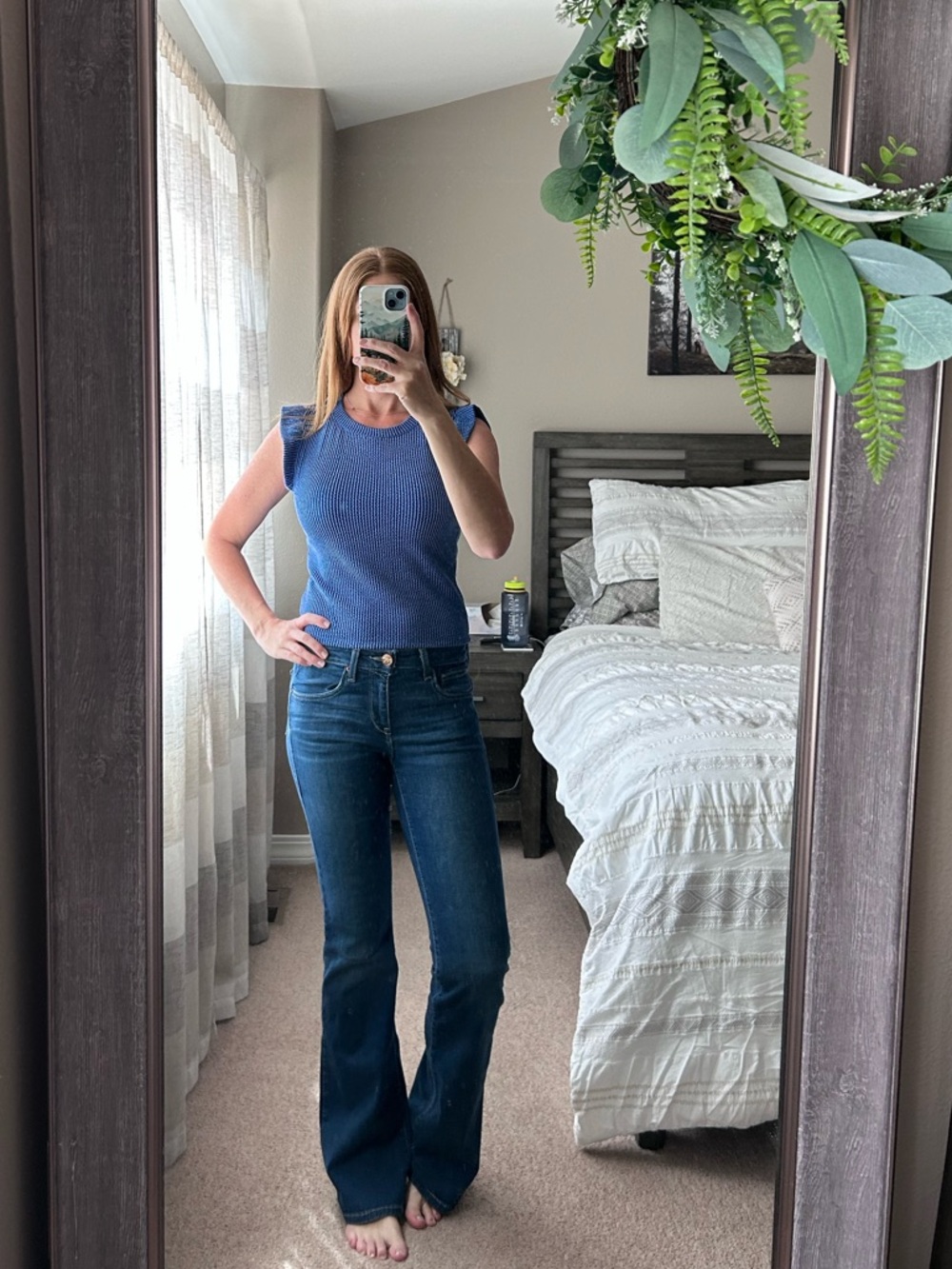 Moa Moa Ruffled Blue Top